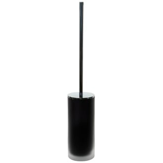 Black Frosted Glass Toilet Brush With Chrome Handle Gedy TI33-14